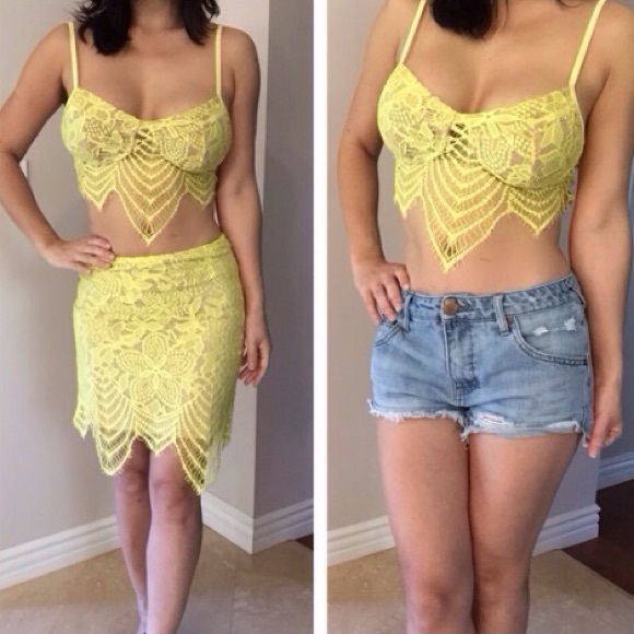 Havana  Lace crop top skirt set - Picture 4 of 4