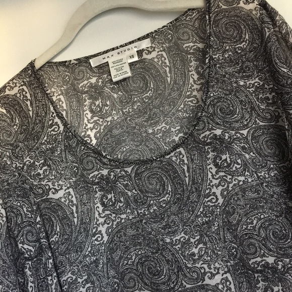 Max Studio Paisley Print Top - Picture 3 of 4