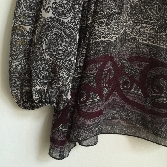 Max Studio Paisley Print Top - Picture 4 of 4