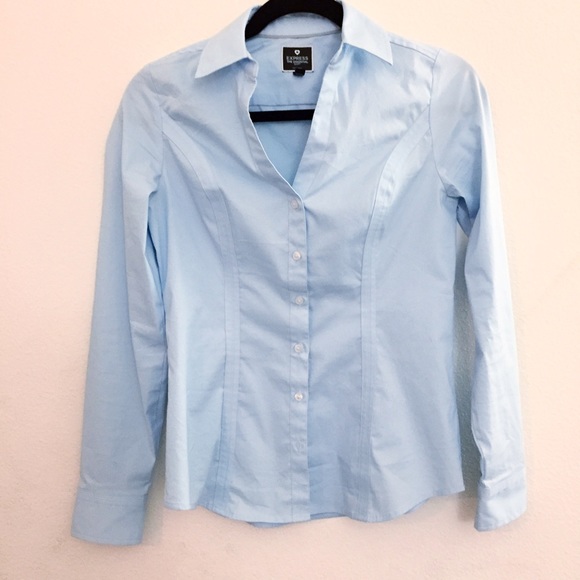 Express Essential Button Down Fitted Dress Shirt