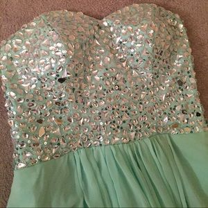 Long Mint Chiffon dress