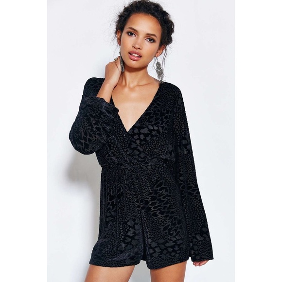 Urban Outfitters Pants - ecote velvet surplice romper