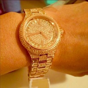 Michael Kors bling rose gold watch