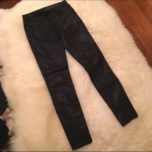 Black Coated Blank NYC Pants