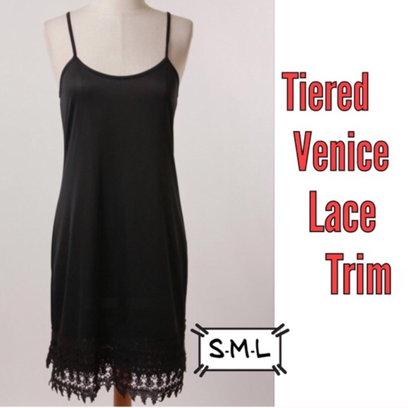 CAMI SLIP EXTENDERS IN BLACK OR CRÉME - Picture 2 of 2