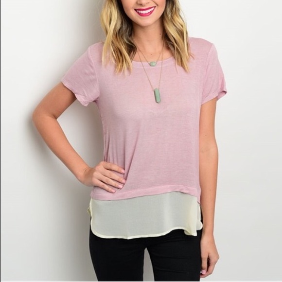 LAST ONE🎉Dusted Rose Tee - Picture 2 of 3