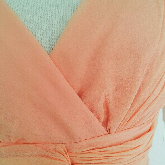 🎀BOGO FREE🎀 NWT Donna Morgan peach silk dress - Picture 2 of 3