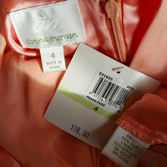 🎀BOGO FREE🎀 NWT Donna Morgan peach silk dress - Picture 3 of 3
