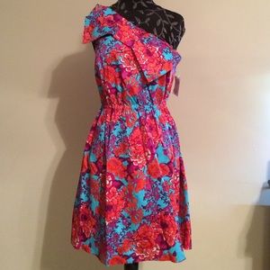 Ellen&ollie one shoulder floral dress