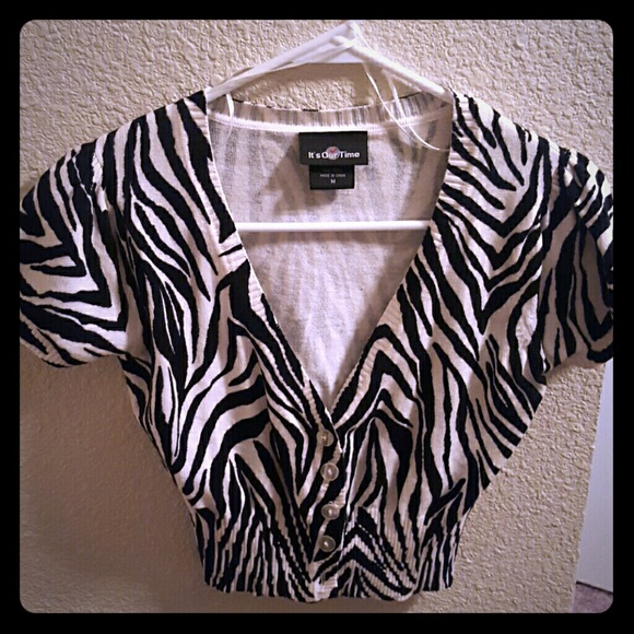 Zebra print button down shirt