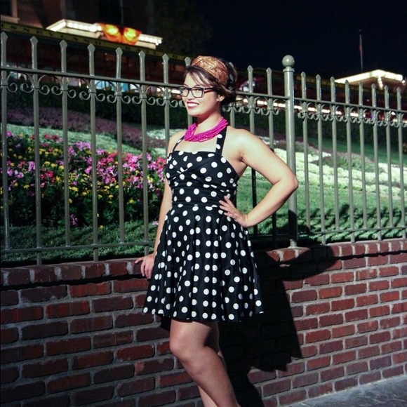 ModCloth Black Polka Dot Retro Dress