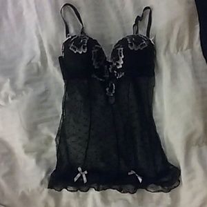 Black with Pink Accents Chemise