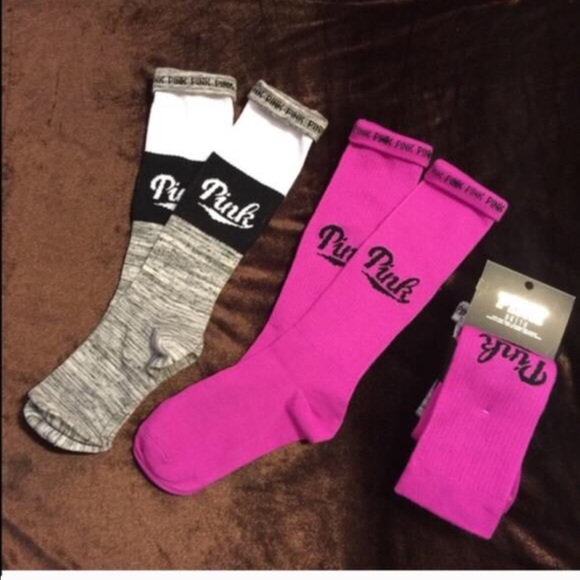 PINK Victoria's Secret Accessories - 2 pr bundle PINK Victoria's Secret Knee high socks