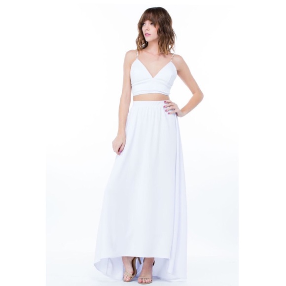 Never worn Ivory/White Formal High-Low Maxi Skirt!
