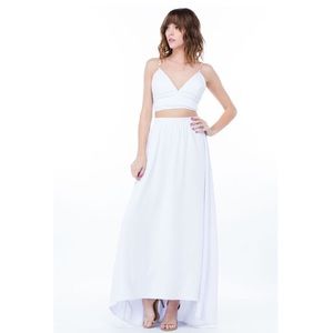 Never worn Ivory/White Formal High-Low Maxi Skirt!