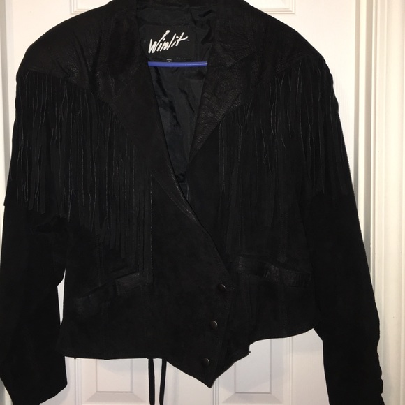 80's Vintage Winlit Genuine Leather Fringe Jacket