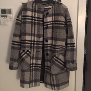 Asos grey and white checkered coat Asos grey and white checkered coat