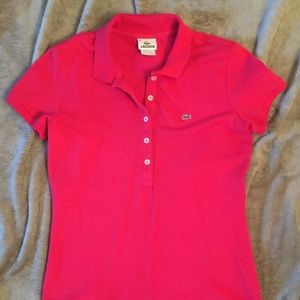 Women's Pink Lacoste polo