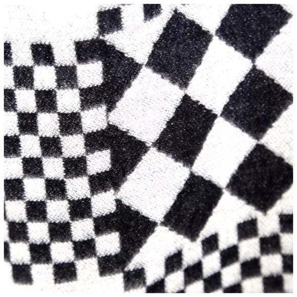 ‼️ LAST CALL PRICE FIRM‼️ 
Black White Cashmere Check Harlequin Scarf - Picture 3 of 4
