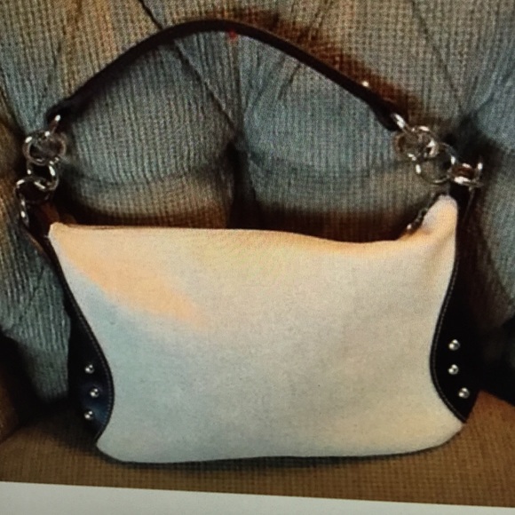 Furla Leather & Canvas with silver hardware