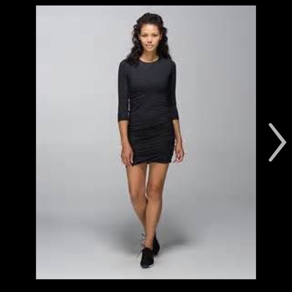 Lululemon Anytime Dress, classic black/gray stripe
