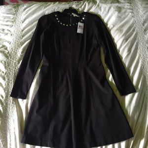 Michael by Michael Kors Long-Sleeved Black Dress