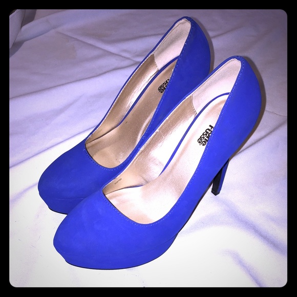 Royal blue high heels