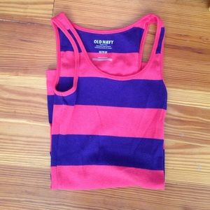 OLD NAVY PINK AND PURPLE STRIPED TANK TOP