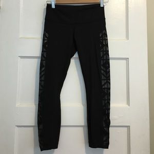 Lululemon Discontinued Patterned Black Yoga Pants