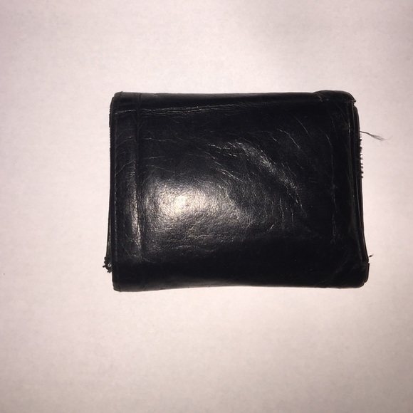 Black plastic leather wallet
