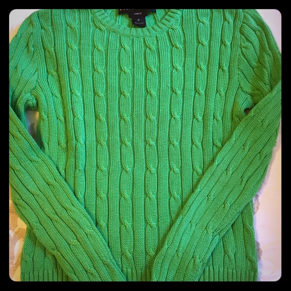 Ralph Lauren slim fit green cable knit sweater