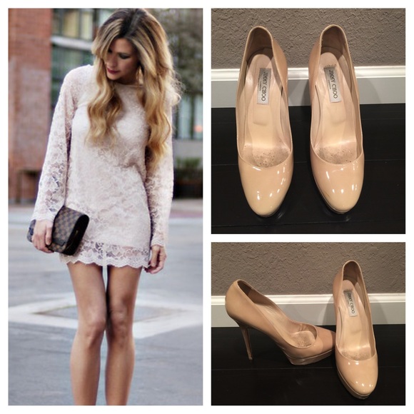 Jimmy Choo Shoes - Jimmy Choo Nude Platform Heels
