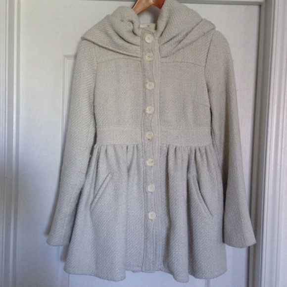 Hooded Wool Dress Coat