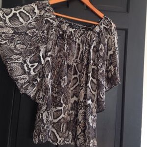 Snakeskin sheer flowy top