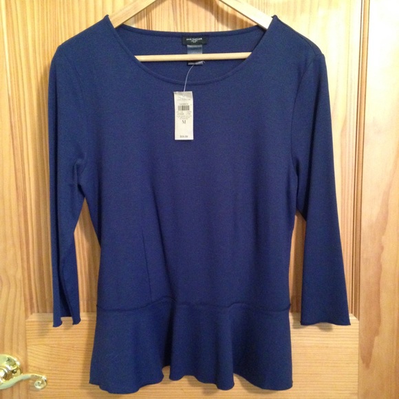 Navy blue peplum shirt