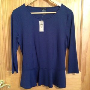 Navy blue peplum shirt