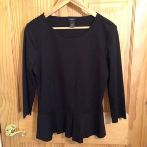Black peplum shirt 3/4 sleeve