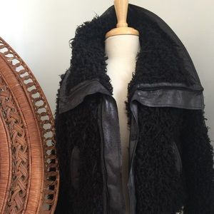 Plastic Island faux fur motorcycle jacket