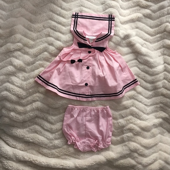 PINK SUMMER // GIRLS SAILOR SET // 3-6 MOS