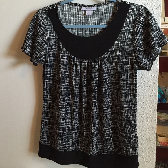 Lovely black and white blouse by Dress Barn