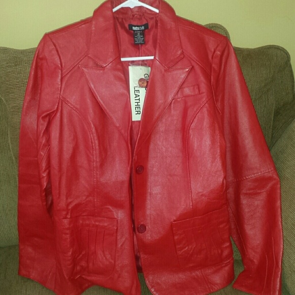 Metro Style  Jackets & Blazers - Metro Style Red Leather jacket size 14