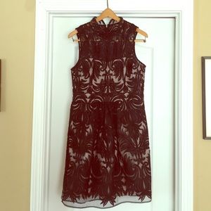 Nude and black lacy Anthropolige dress size 10