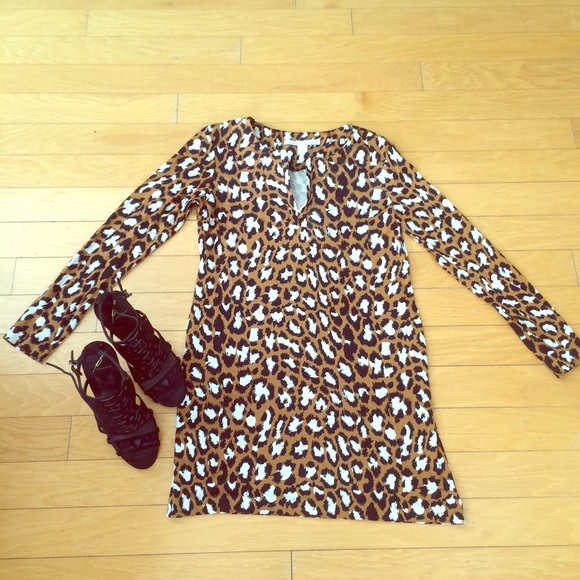 Diane Von Furstenberg leopard shirt dress