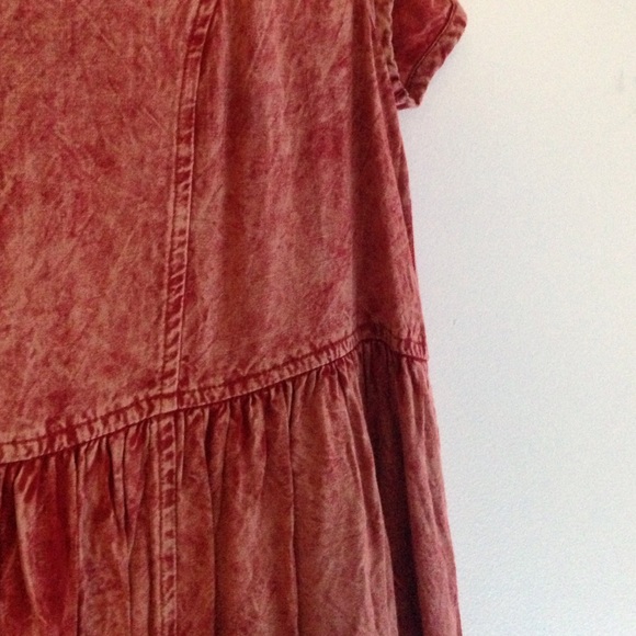 Orange Acid Wash Babydoll Dress - Picture 3 of 3