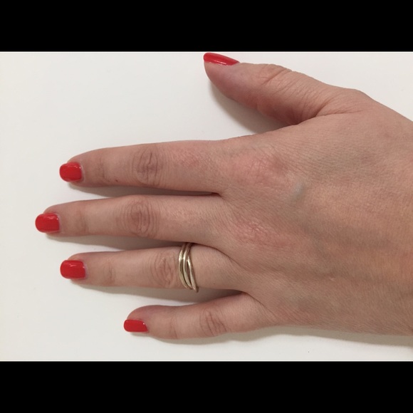 Sterling Silver Three Loop Rolling Ring - image 1