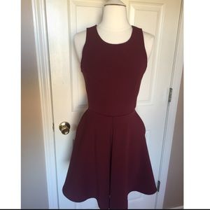 Burgundy/Maroon Skater Dress