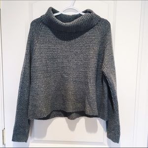Urban Outfitters Grey Cropped Turtleneck
