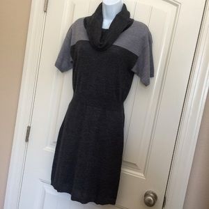 LOFT Gray Colorblock Sweater Dress