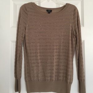 Long sleeve tan sweater.