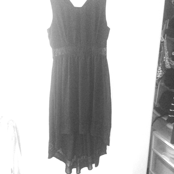 Black dress lace detail